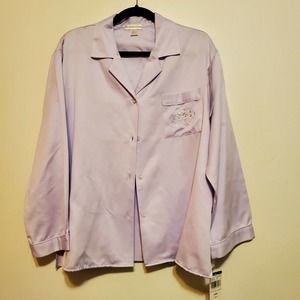 Miss Elaine Lavendar Pajama Top NWT Size Large
